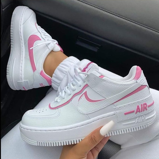 Women Air Jordan Air Force one White and Pink shoes 202018